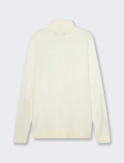 Piazza Italia Maglia a collo alto a costine slim fit - latte Bianco Sale