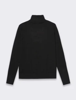 Piazza Italia Maglia a collo alto basica in maglia fine vestibilità comfort - Nero Sale