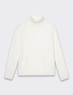 Piazza Italia Maglia a collo alto basica in maglia fine vestibilità comfort - Avorio Beige Fashion