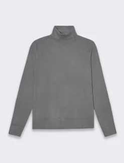 Piazza Italia Maglia a collo alto basica in maglia fine vestibilità comfort - Antracite melange Grigio Shop