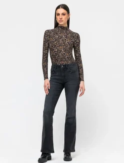 Piazza Italia Maglia a collo alto fantasia con maniche lunghe vestibilità slim - var 2 Store