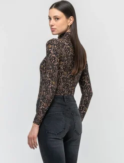 Piazza Italia Maglia a collo alto fantasia con maniche lunghe vestibilità slim - var 2 Store