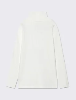 Piazza Italia Maglia a collo alto in cotone elasticizzato e stampe frontali con strass adesivi decorativi - sporco Bianco Cheap