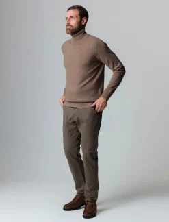 Piazza Italia Maglia a collo alto lavorazione jacquard slim fit - fango Grigio Outlet