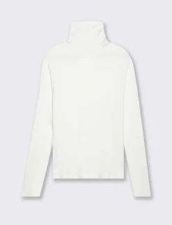 Piazza Italia Maglia a collo alto manica lunga con cuciture in rilievo - Avorio Beige Outlet