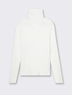 Piazza Italia Maglia a collo alto manica lunga con cuciture in rilievo - Avorio Beige Outlet