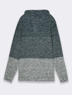 Piazza Italia Maglia a collo sciallato regolabile con coulisse lavorazione jacquard - Blu Fashion