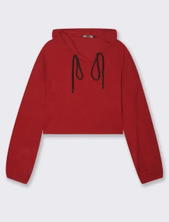 Piazza Italia Maglia a coste con cappuccio - Rosso Store