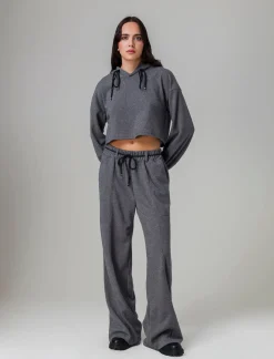 Piazza Italia Maglia a coste con cappuccio - Grigio Shop