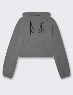 Piazza Italia Maglia a coste con cappuccio - Grigio Shop