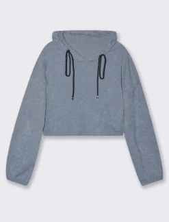 Piazza Italia Maglia a coste con cappuccio - Denim Blu Hot