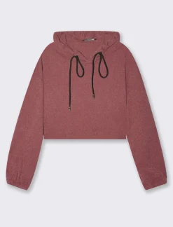 Piazza Italia Maglia a coste con cappuccio - cipolla Rosa Discount