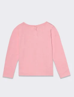 Piazza Italia Maglia a girocollo a manica lunga, in cotone, con stampa del personaggio disney Stitch - Rosa Clearance