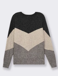 Piazza Italia Maglia a girocollo in ciniglia con manica a T e lavorazione a righe larghe - var 1 Hot