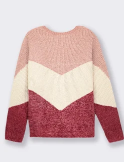 Piazza Italia Maglia a girocollo in ciniglia con manica a T e lavorazione a righe larghe - var 2 Best Sale