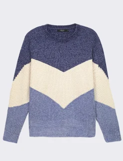 Piazza Italia Maglia a girocollo in ciniglia con manica a T e lavorazione a righe larghe - var 3 Sale