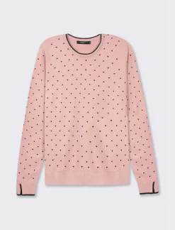 Piazza Italia Maglia a girocollo in filato con motivo floccato stampato - antico Rosa Clearance