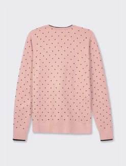 Piazza Italia Maglia a girocollo in filato con motivo floccato stampato - antico Rosa Clearance