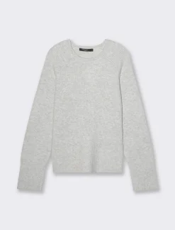 Piazza Italia Maglia a girocollo in manica lunga con spacchi laterali - chiaro Grigio Cheap