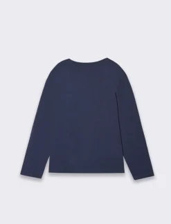 Piazza Italia Maglia a manica lunga con stampa frontale - Blu Cheap