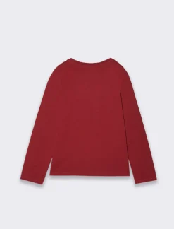 Piazza Italia Maglia a manica lunga con stampa frontale - Bordeaux Rosso Hot