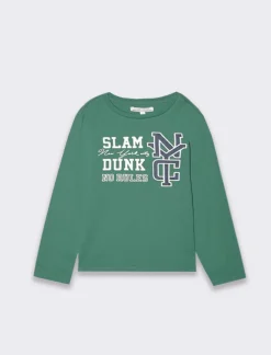 Piazza Italia Maglia a manica lunga con stampa frontale - Verde Fashion