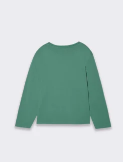 Piazza Italia Maglia a manica lunga con stampa frontale - Verde Fashion