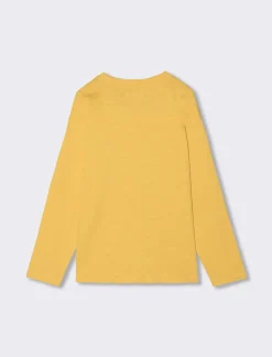 Piazza Italia Maglia a maniche lunghe in jersey fiammato con stampa frontale, in quattro colori - Ocra Giallo Best