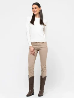 Piazza Italia Maglia basic modello girocollo in maglia fine - Avorio Beige Best Sale