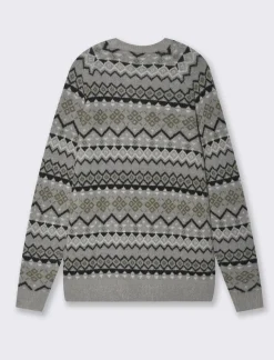 Piazza Italia Maglia cardigan effetto lana regular fit - mel. Grigio Discount