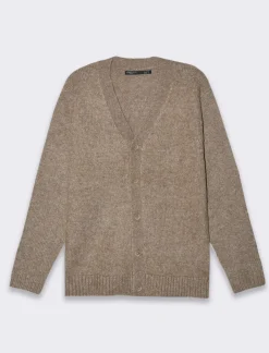 Piazza Italia Maglia cardigan effetto lana regular fit - Grigio fango Hot