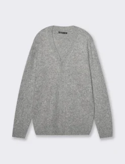 Piazza Italia Maglia cardigan effetto lana regular fit - mel. Grigio Cheap