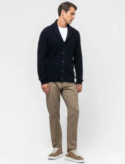 Piazza Italia Maglia cardigan lavorazione jacquard a canestro regular fit - Blu Clearance