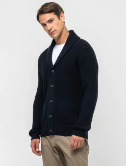 Piazza Italia Maglia cardigan lavorazione jacquard a canestro regular fit - Blu Clearance