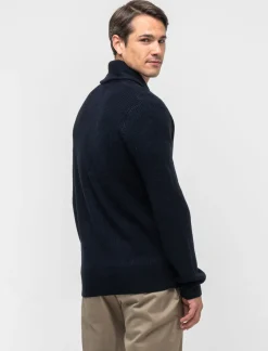 Piazza Italia Maglia cardigan lavorazione jacquard a canestro regular fit - Blu Clearance