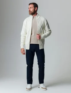Piazza Italia Maglia cardigan lavorazione jacquard regular fit - panna Bianco Clearance