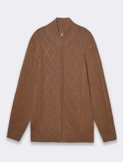 Piazza Italia Maglia cardigan lavorazione jacquard regular fit - fango Grigio Cheap