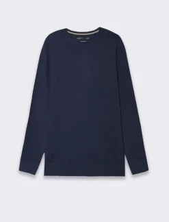 Piazza Italia Maglia collo alto con zip, filato premium regular fit - Blu Online