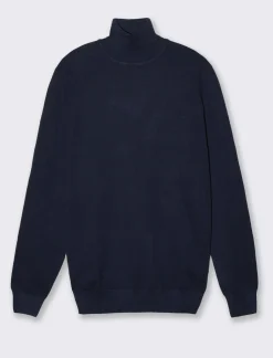 Piazza Italia Maglia collo alto in misto viscosa premium regular fit - Blu 0 Best Sale