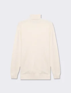 Piazza Italia Maglia collo alto in misto viscosa premium regular fit - latte Bianco Store