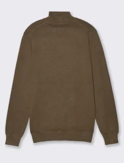 Piazza Italia Maglia collo alto in misto viscosa premium regular fit - Verde kaki Best