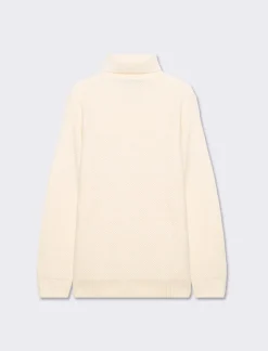 Piazza Italia Maglia collo alto lavorazione jacquard regular fit - ecru Beige Outlet