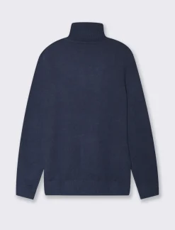 Piazza Italia Maglia collo alto lavorazione rasata, filato premium regular fit - Blu Cheap