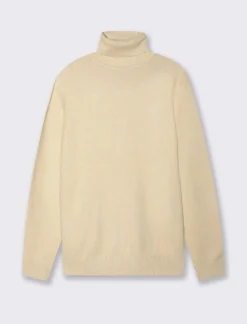 Piazza Italia Maglia collo alto lavorazione rasata, filato premium regular fit - ecru Beige Hot