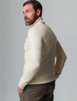 Piazza Italia Maglia collo alto lavorazione rasata, filato premium regular fit - ecru Beige Hot