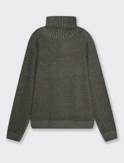 Piazza Italia Maglia collo alto regolabile con coulisse e lvorazione jacquard bicolor - piombo Grigio Best Sale