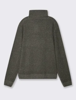 Piazza Italia Maglia collo alto regolabile con coulisse e lvorazione jacquard bicolor - piombo Grigio Best Sale