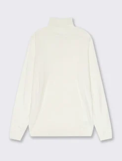 Piazza Italia Maglia collo alto regular fit con costina al collo, ai polsi e al fondo - Beige ecru Sale