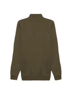 Piazza Italia Maglia collo alto zip basic regular fit - militare Verde Hot