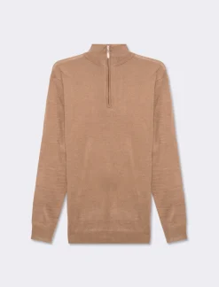 Piazza Italia Maglia collo alto zip basic regular fit - tortora Grigio Clearance